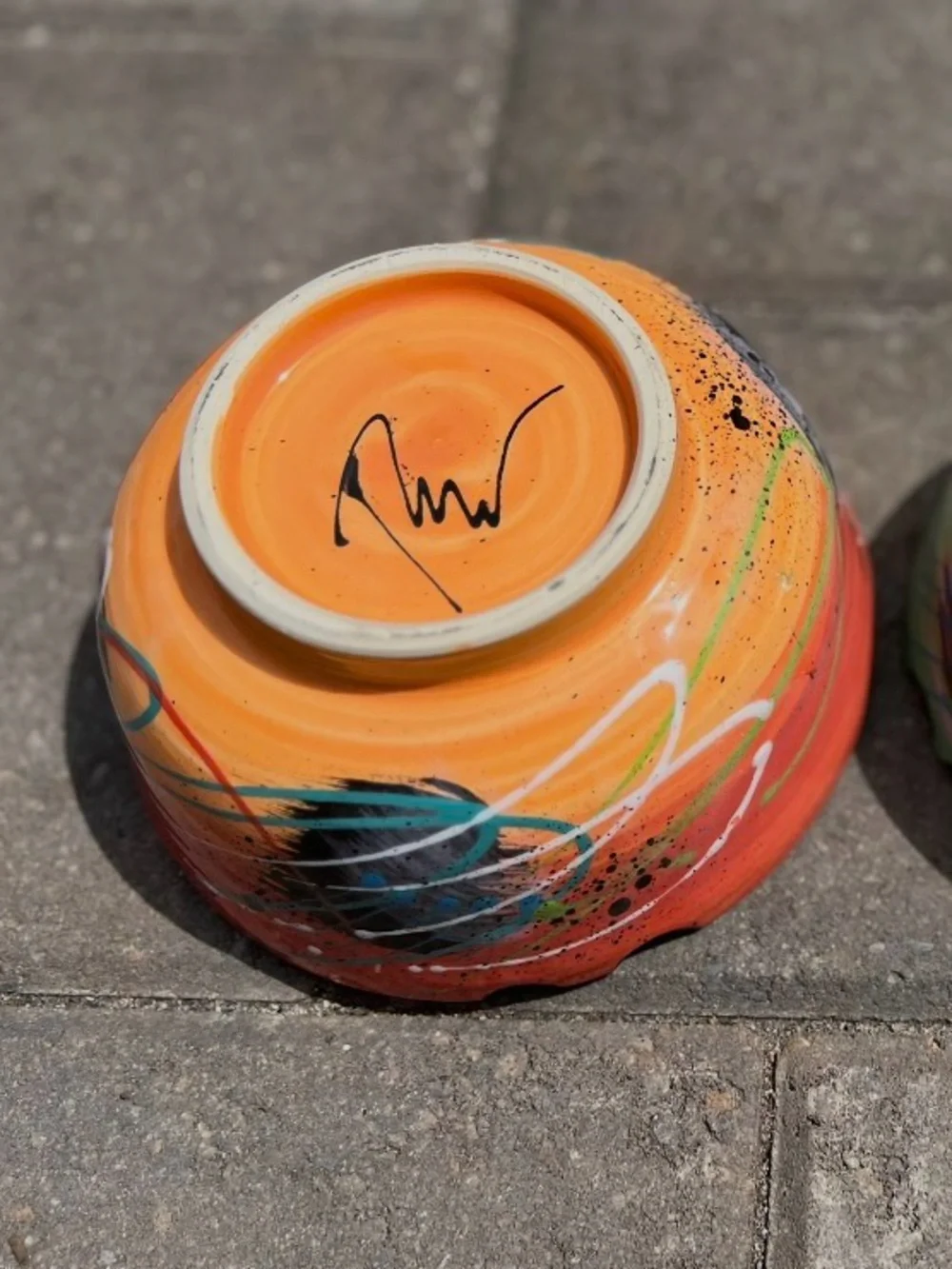 Handmade Ramen Bowl Set — Teal & Red, Artist Signe